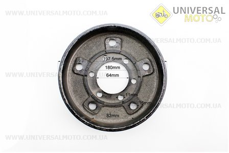 Барабан гальмівний 180мм (під 5 шпильок). Китай (Запчастини на мотоблок Зубр / UM3230-V92)