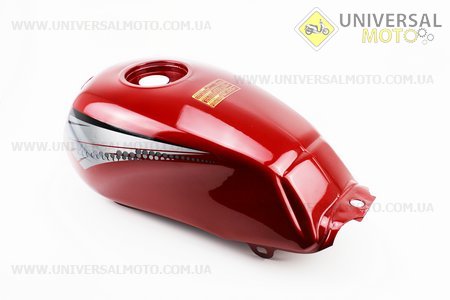 Бак паливний NEW (під кран М14, кріплення з одним отвором), ЧЕРВОНИЙ. Китай (Запчастини на мотоблок Зубр / UM3231-V50)