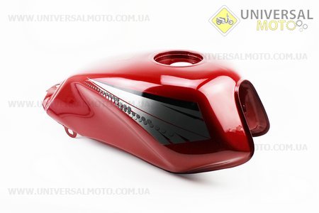 Бак паливний NEW (під кран М14, кріплення з одним отвором), ЧЕРВОНИЙ. Китай (Запчастини на мотоблок Зубр / UM3231-V50)