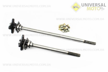 Піввісь мосту приводного ліва, права в зборі, комплект. Китай (Запчастини на мотоблок Зубр / UM3231-V56)