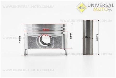 CB250-OHC Циліндро поршневий комплект (ЦПГ) 250см.куб. - 69мм - водяне охолодження (висота циліндра 80,5 / 109мм) (палець 17мм). Китай (Запчастини на мотоцикл з двигуном CB / UM3240-V78)