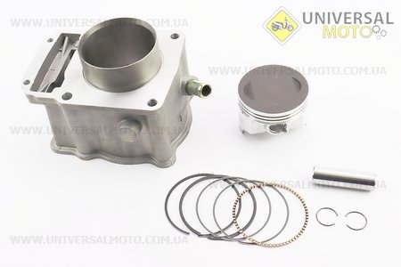 CB250-OHC Циліндро поршневий комплект (ЦПГ) 250см.куб. - 69мм - водяне охолодження (висота циліндра 80,5 / 109мм) (палець 17мм). Китай (Запчастини на мотоцикл з двигуном CB / UM3240-V78)