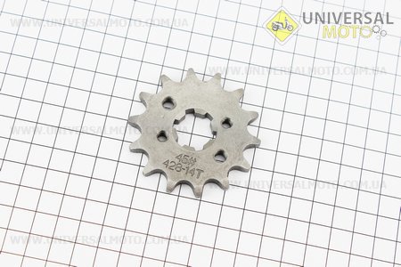 Зірка передня 428H-14T - Yamaha YBR125. Китай (Запчастини на мотоцикл Yamaha YBR125 / UM3240-V89)