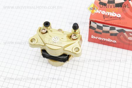 Тормозной суппорт однопоршневой ТЮНИНГ тип №1, золотистый. BREMBO (Мотоцикл / UM3240-V98)