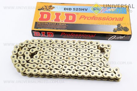 Ланцюг приводу колеса 525НVO * 120L GOLD (з сальниками) (є DID на ланці). D.I.D. (Запчастини на мотоцикл / UM3241-V29)