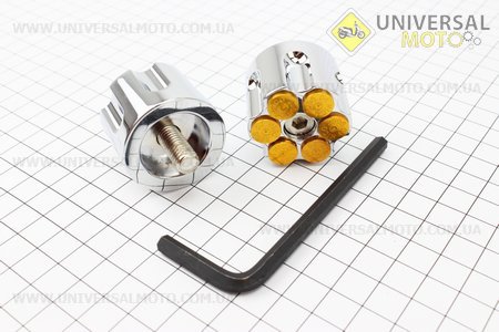 Заглушка - отбойник руля H034 REVOLVER серебристый, к-кт 2шт