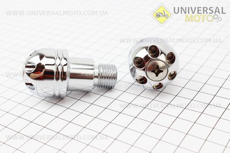 Заглушка - отбойник руля H040 "хром", M16 диаметром 30мм, комплект 2 штуки . Scooter-M (Аксессуары / UM3241-V73)