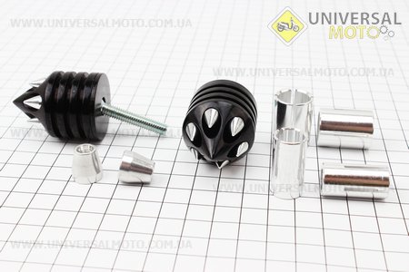 Заглушка - отбойник руля H033A Spike ЧЕРНЫЙ, d=30mm, к-кт 2шт