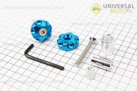 Заглушка - отбойник руля H024 СИНИЙ, d=30/14-19mm, к-кт 2шт