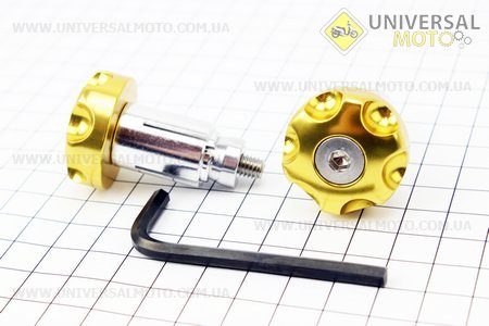 Заглушка - отбойник руля H024 ЗОЛОТистые, d=30/14-19mm, к-кт 2шт