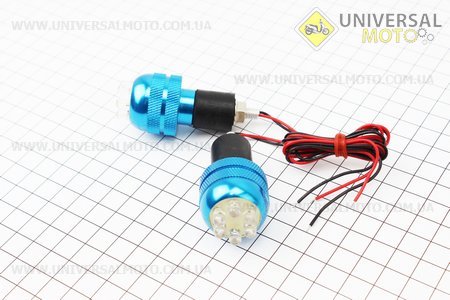 Заглушка - отбойник руля H10 c LED подсветкой (6 красных диода), комплект 2 штуки . Scooter-M (Аксессуары / UM3241-V84)