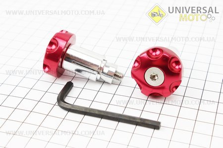 Заглушка - отбойник руля H024 КРАСНЫЕ, d=30/14-19mm, к-кт 2шт