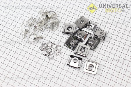 Крепление пластика мотоцикла быстросъемное комплект 10 штук хром QR14S. KEITI (Аксессуары / UM3242-V33)