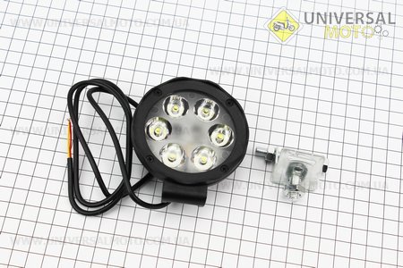 Фара додаткова світлодіодна вологозахисна - 6 LED з кріпленням, тип 1. Китай (Різне / UM3244-V50)