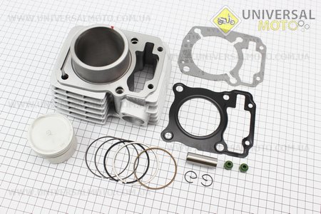 Honda CBF 150 Цилиндро поршневой, комплект (цпг) 150см3 - 57,3мм (палец 14мм, высота цилиндра 62,3мм). Китай (Мотоцикл / UM3244-V93)