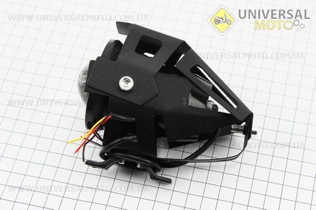 Фара додаткова світлодіодна вологозахисна - LED лінза з обідком "ангельський очей" в металевому корпусі, з кріпленням на кермо, 110 * 70мм. Китай (Різне / UM3245-V42)