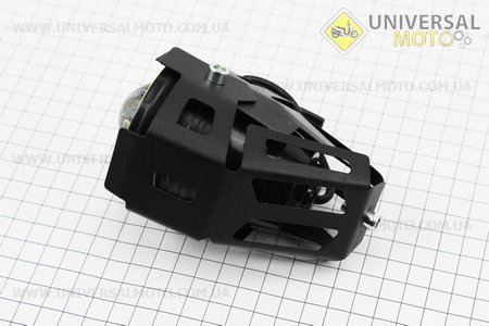 Фара додаткова світлодіодна вологозахисна - LED лінза з обідком "ангельський очей" в металевому корпусі, з кріпленням на кермо, 110 * 70мм. Китай (Різне / UM3245-V42)