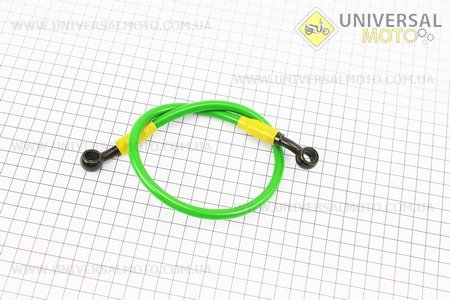 Шланг гальмівний 50см (під болт-штуцер 10/10мм) армований, Зелений. Китай (Запчастини на мотоцикл / UM3245-V51)