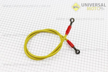 Шланг гальмівний 90см (під болт-штуцер 10 / 10мм) армований, ЖОВТИЙ. Китай (Запчастини на Viper Race / UM3245-V60)