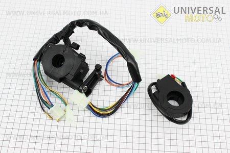 Блок кнопок на кермі лівий + правий, пара, Тип. 4. Китай (Запчастини на мотоцикл / UM3245-V80)