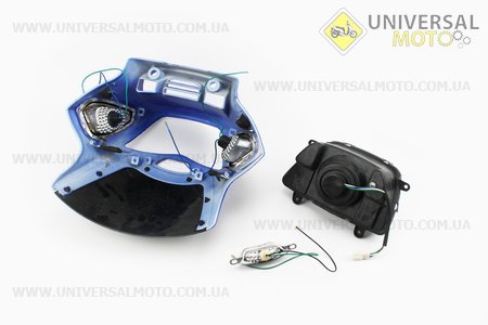 пластик - обтекатель "FOX" + ветровик, фара, повороты, синий, Тип №2. Китай (Мотоцикл / UM3246-V25)