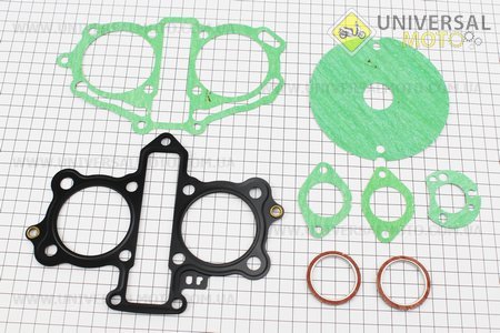 ZS250-4B/Honda - CBT250 Прокладки поршневої 250см.куб.-53мм, комплект 8 деталей (метал). Китай (Запчастини на мотоцикл / UM3246-V96)