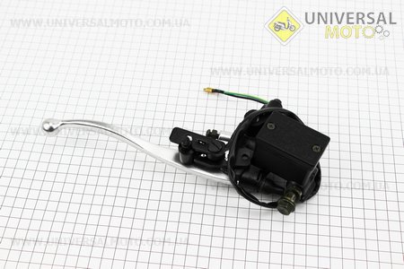 Гальмівний циліндр головний правий на кермі, Тип №6 (з стоянковим фіксатором). Китай (Запчастини на мотоцикл / UM3247-V33)