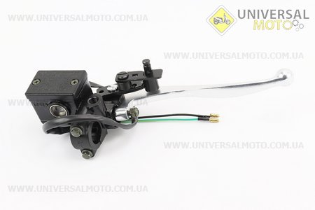 Гальмівний циліндр головний правий на кермі, Тип №6 (з стоянковим фіксатором). Китай (Запчастини на мотоцикл / UM3247-V33)