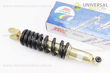 Амортизатор задній МОНО 365мм * d75мм (втулка 10мм / вилка 10мм) регульований, Чорний. NC (Запчастини на мотоцикл / UM3247-V45)