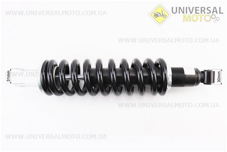 Амортизатор задній МОНО 400мм * d78мм (втулка 12мм / вилка 12мм) регульований, Чорний. NC (Запчастини на мотоцикл / UM3247-V46)