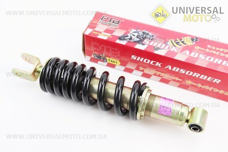 Амортизатор задній МОНО 345мм * d70мм (втулка 10мм / вилка 10мм) регульований, Чорний. PTB (Запчастини на мотоцикл / UM3248-V91)