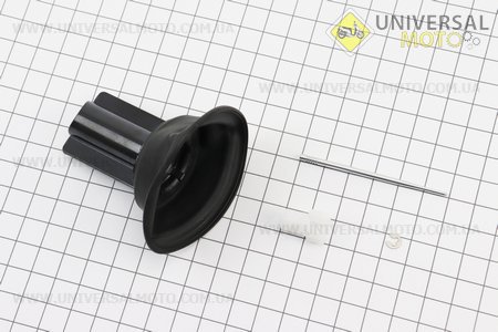 Мембрана карбюратора з направляючими (з вушками) 16 мм + голка, CG / CB / YBR250. Китай (Запчастини на мотоцикл з двигуном CB / UM3249-V72)