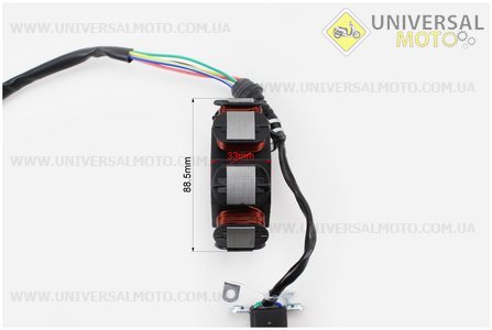 Статор магнето (генератора) (8 котушок "5 проводів"), (d=88,5мм). Китай (Запчастини на мотоцикл з двигуном CG / UM3260-V15)