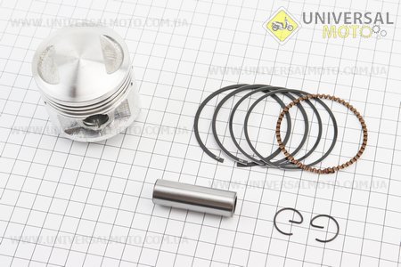 Поршневий комплект (поршень, кільця, палець) CG125см.куб. 56,5мм STD (висота 52мм, палець 15мм). Китай (Запчастини на мотоцикл з двигуном CG / UM3260-V26)