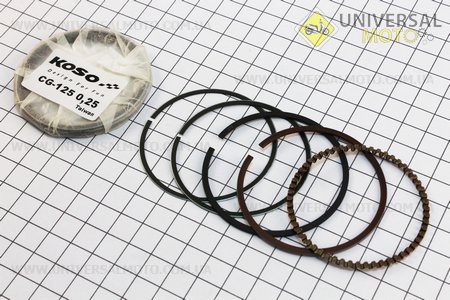 Кольца поршневые 125см3 56,5мм + 0,25. KOSO (Мотоциклы CG125-250 / UM3260-V56)