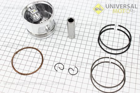 Поршневий комплект (поршень, кільця, палець) CG150см.куб. 62мм STD (висота 49,5мм, палець 15мм). ZHENGHE (Запчастини на мотоцикл з двигуном CG / UM3261-V76)