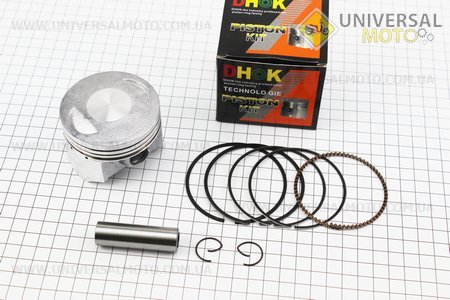 Поршневий комплект (поршень, кільця, палець) CG250см.куб. 67мм +1,00 (висота 46мм, палець 16мм). DHOK (Запчастини на мотоцикл з двигуном CG / UM3262-V12)