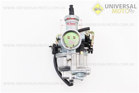 Карбюратор СВ/CG-150 (d=27), дросель ручний, з прискорювальним насосом. Китай (Запчастини на пітбайк / UM3262-V16)