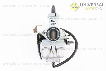 Карбюратор СВ/CG-150 (d=27), дросель ручний, з прискорювальним насосом, (якісна копія). KEIHIN (Запчастини на мотоцикл з двигуном CB / UM3262-V70)