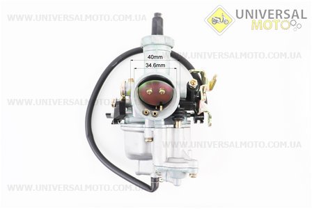 Карбюратор СВ/CG-150 (d=27), дросель ручний, з прискорювальним насосом, (якісна копія). KEIHIN (Запчастини на мотоцикл з двигуном CB / UM3262-V70)