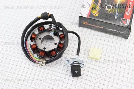 Статор магнето (генератора) (8 котушок "5 проводів"). Formula (Запчастини на мотоцикл з двигуном CG / UM3263-V04)