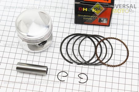 Поршень комплект CG125cc 56,5 мм +0,50 (висота 49 мм, палець 15 мм). DHOK (Запчастини на мотоцикл з двигуном CG / UM3263-V09)