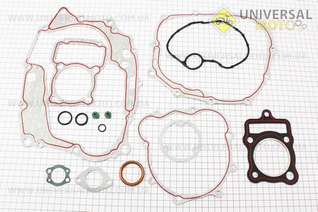 Прокладки двигуна CG-125см.куб.-56,5мм, комплект 18 деталей (червона нитка). DDL (Запчастини на мотоцикл з двигуном CG / UM3263-V34)