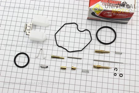 Ремонтний комплект карбюратора 200см.куб., 17 деталей+поплавок. ZHENGHE (Запчастини на мотоцикл з двигуном CG / UM3264-V02)