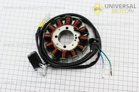 Статор магнето (генератора) (12 котушок "5 проводів"), 200cc. ZHENGHE (Запчастини на мотоцикл з двигуном CG / UM3264-V03)