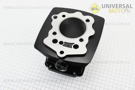 Циліндр, поршень, палець, кільця (Комплект ЦПГ) 200сс-63,5мм (висота циліндра 76 / 105мм) (палець 15мм), чорний. Китай (Запчастини на мотоцикл з двигуном CG / UM3264-V17)