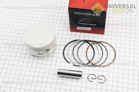 Поршневий комплект (поршень, кільця, палець) CG200см.куб. 63,5мм +0,25 (висота 45 мм, палець 15 мм). MARATHON (Запчастини на мотоцикл з двигуном CG / UM3264-V76)