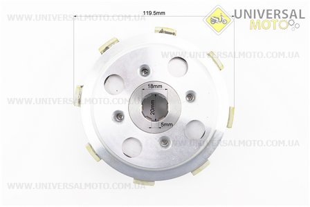 Зчеплення в зборі (4 болти) (з отворами). Китай (Запчастини на мотоцикл з двигуном CG / UM3265-V27)