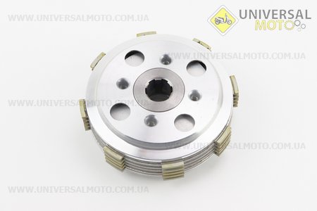 Зчеплення в зборі (4 болти) (з отворами). Китай (Запчастини на мотоцикл з двигуном CG / UM3265-V27)