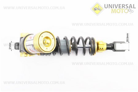 Амортизатор задній GY6 / Honda - 325мм * d63мм (втулка 12мм / вилка 8 мм) газовий регульований, Чорний. NAIDITE (Запчастини на скутер / UM3282-V54)